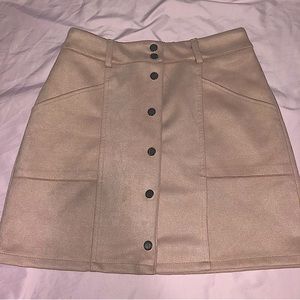Dusty pink button up skirt with pockets